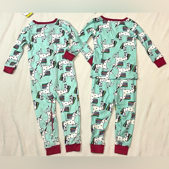 Lamaze Organic 2 PAIRS of Aqua & Pink Unicorn Print Footless Pajamas 18 Months - Picture 14 of 15